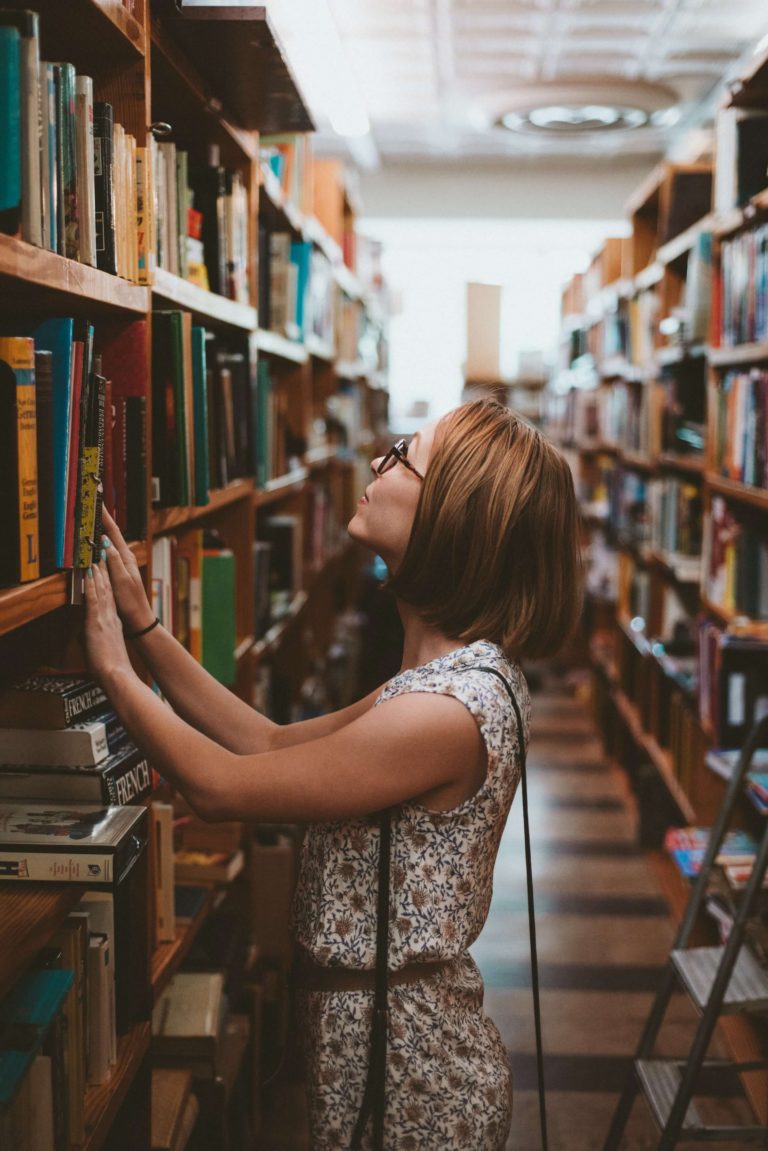 Woman in the library