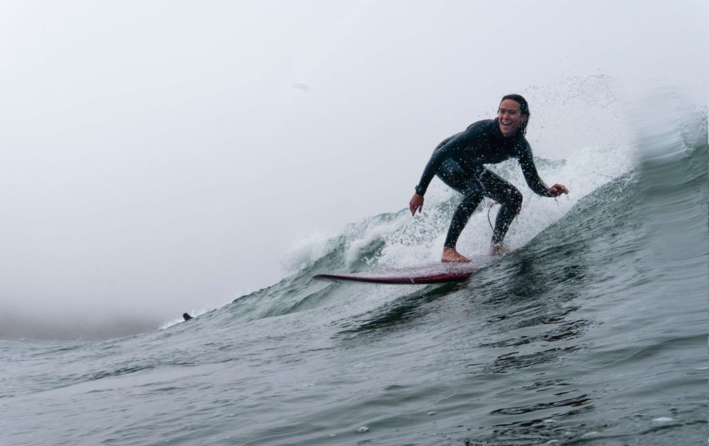 Woman surfing