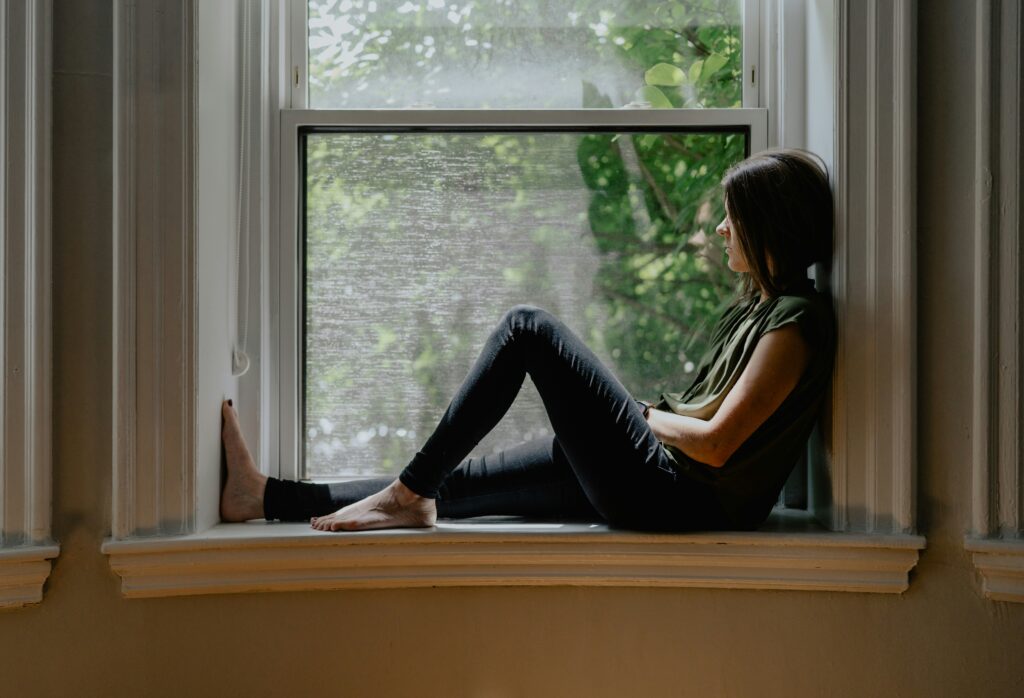 Women staring out the window