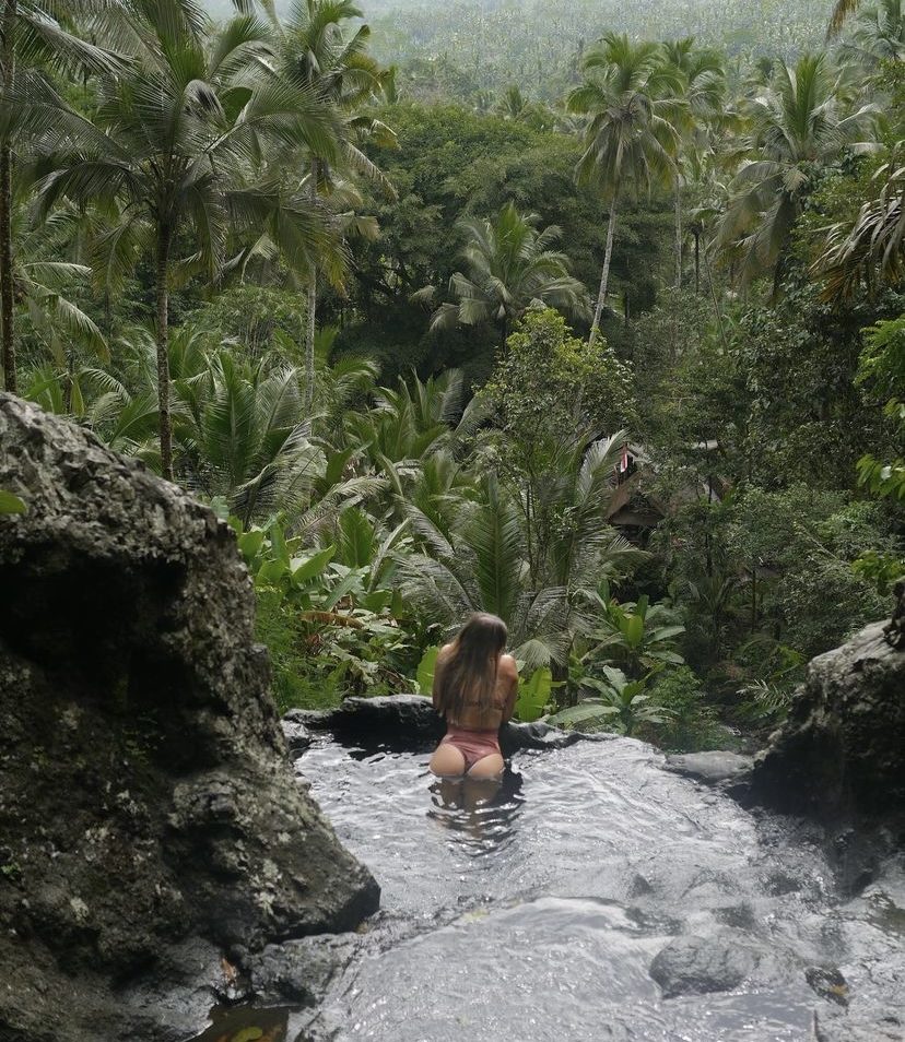 instagram version of woman in waterfall